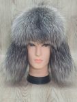 Шапка-ушанка женская из финской чернобурки цельнокройная